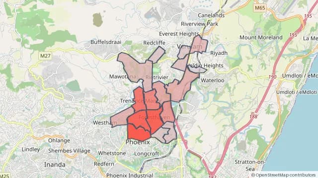Map of areas affected by the power outage around Brindhaven