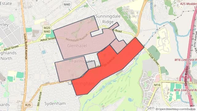 Map of areas affected by the power outage around Fairmount